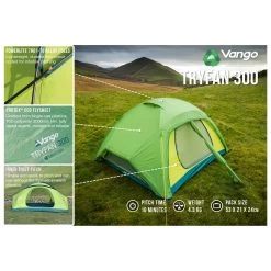 Vango Tryfan 300 - 3-Personen Zelt -Camping Rabatte vango tryfan 300 3 personen zelt detail 2